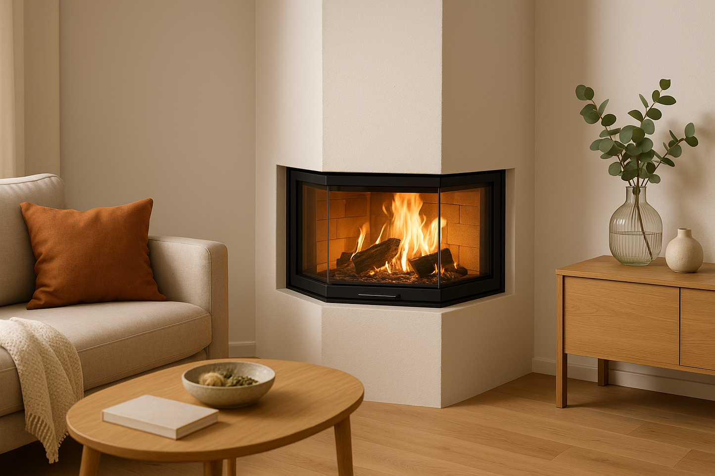 Hjørne pejseindsats – Stilfuld løsning til små rum