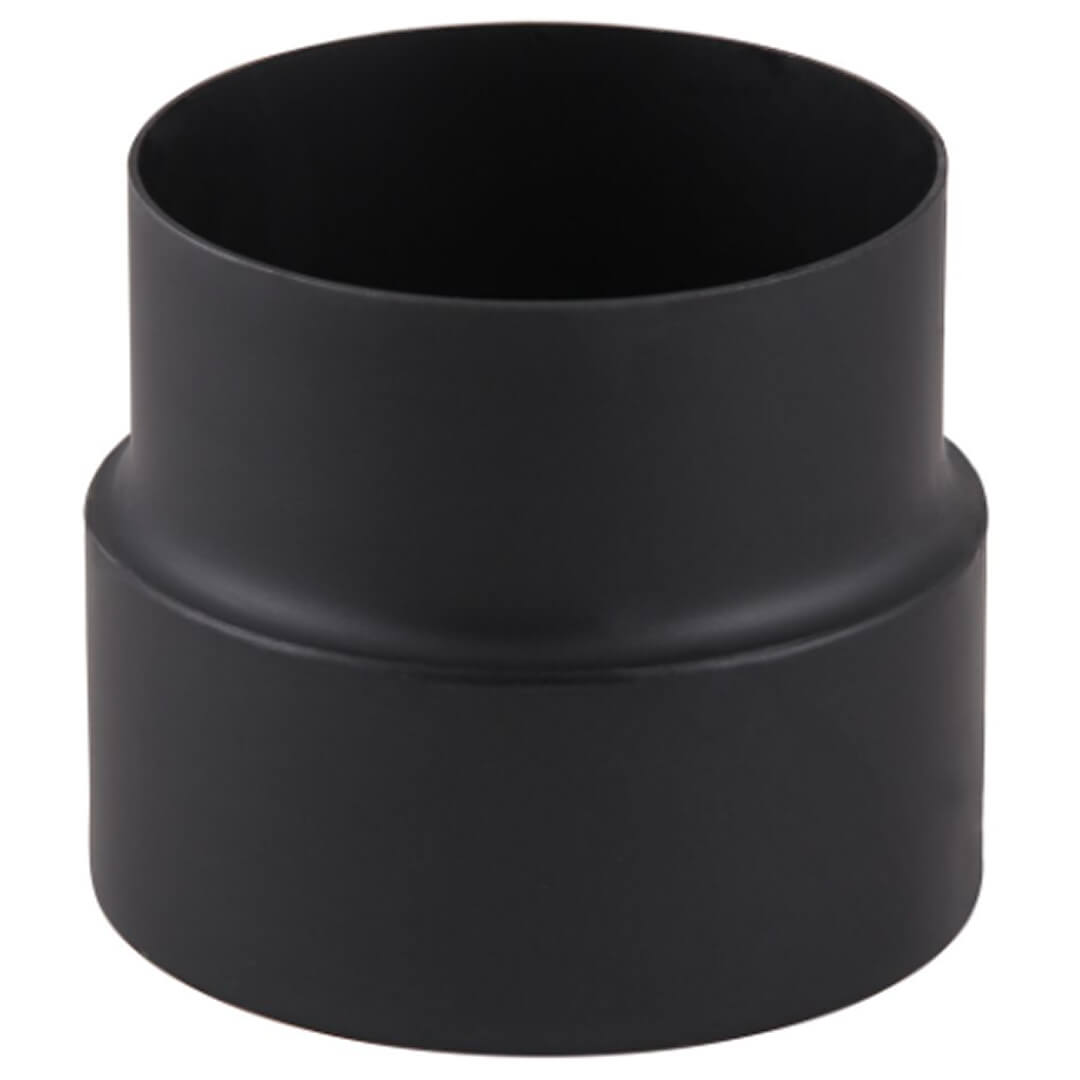 Overgang Ø180 mm til Ø150 mm, sort stål